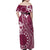 Kia Orana Cook Islands Family Matching Off Shoulder Maxi Dress and Hawaiian Shirt Tiare and Stars - Maroon