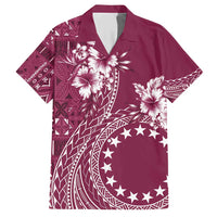 Kia Orana Cook Islands Family Matching Short Sleeve Bodycon Dress and Hawaiian Shirt Tiare and Stars - Maroon