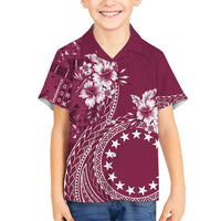 Kia Orana Cook Islands Family Matching Tank Maxi Dress and Hawaiian Shirt Tiare and Stars - Maroon