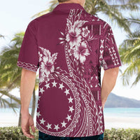 Kia Orana Cook Islands Hawaiian Shirt Tiare and Stars - Maroon LT7 - Polynesian Pride