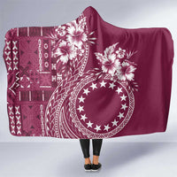 Kia Orana Cook Islands Hooded Blanket Tiare and Stars - Maroon LT7 One Size Maroon - Polynesian Pride