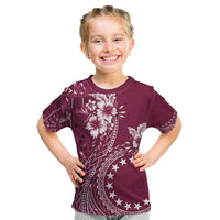 Kia Orana Cook Islands Kid T Shirt Tiare and Stars - Maroon