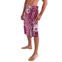 Kia Orana Cook Islands Lavalava Tiare and Stars - Maroon LT7 - Polynesian Pride