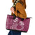 Kia Orana Cook Islands Leather Tote Bag Tiare and Stars - Maroon