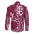 Kia Orana Cook Islands Long Sleeve Button Shirt Tiare and Stars - Maroon