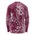 Kia Orana Cook Islands Long Sleeve Shirt Tiare and Stars - Maroon