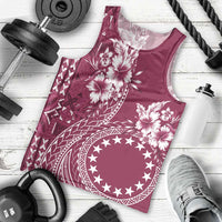 Kia Orana Cook Islands Men Tank Top Tiare and Stars - Maroon LT7 - Polynesian Pride