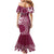 Kia Orana Cook Islands Mermaid Dress Tiare and Stars - Maroon