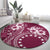 Kia Orana Cook Islands Round Carpet Tiare and Stars - Maroon