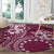 Kia Orana Cook Islands Round Carpet Tiare and Stars - Maroon