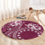 Kia Orana Cook Islands Round Carpet Tiare and Stars - Maroon