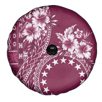 Kia Orana Cook Islands Spare Tire Cover Tiare and Stars - Maroon LT7 - Polynesian Pride