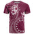 Kia Orana Cook Islands T Shirt Tiare and Stars - Maroon