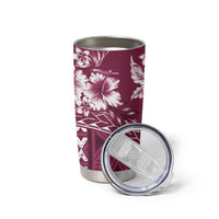 Kia Orana Cook Islands Tumbler Cup Tiare & Stars - Maroon LT7 - Polynesian Pride