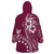 Kia Orana Cook Islands Wearable Blanket Hoodie Tiare and Stars - Maroon