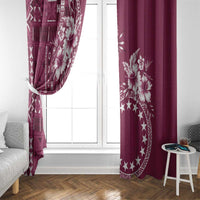 Kia Orana Cook Islands Window Curtain Tiare and Stars - Maroon LT7 - Polynesian Pride