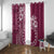 Kia Orana Cook Islands Window Curtain Tiare and Stars - Maroon