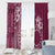 Kia Orana Cook Islands Window Curtain Tiare and Stars - Maroon