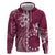 Kia Orana Cook Islands Zip Hoodie Tiare and Stars - Maroon