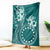 Kia Orana Cook Islands Blanket Tiare and Stars - Teal