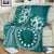 Kia Orana Cook Islands Blanket Tiare and Stars - Teal