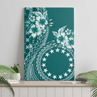 Kia Orana Cook Islands Canvas Wall Art Tiare and Stars - Teal LT7 - Polynesian Pride