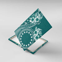 Kia Orana Cook Islands Canvas Wall Art Tiare and Stars - Teal LT7 With Frame Teal - Polynesian Pride