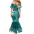 Kia Orana Cook Islands Family Matching Mermaid Dress and Hawaiian Shirt Tiare and Stars - Teal