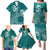 Kia Orana Cook Islands Family Matching Puletasi and Hawaiian Shirt Tiare and Stars - Teal