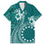 Kia Orana Cook Islands Family Matching Puletasi and Hawaiian Shirt Tiare and Stars - Teal