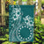 Kia Orana Cook Islands Garden Flag Tiare and Stars - Teal