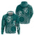 Kia Orana Cook Islands Hoodie Tiare and Stars - Teal