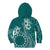 Kia Orana Cook Islands Kid Hoodie Tiare and Stars - Teal