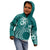 Kia Orana Cook Islands Kid Hoodie Tiare and Stars - Teal