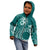 Kia Orana Cook Islands Kid Hoodie Tiare and Stars - Teal