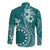 Kia Orana Cook Islands Long Sleeve Button Shirt Tiare and Stars - Teal