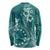 Kia Orana Cook Islands Long Sleeve Shirt Tiare and Stars - Teal