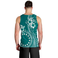 Kia Orana Cook Islands Men Tank Top Tiare and Stars - Teal LT7 - Polynesian Pride
