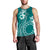 Kia Orana Cook Islands Men Tank Top Tiare and Stars - Teal