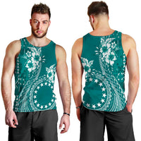 Kia Orana Cook Islands Men Tank Top Tiare and Stars - Teal LT7 - Polynesian Pride
