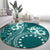 Kia Orana Cook Islands Round Carpet Tiare and Stars - Teal