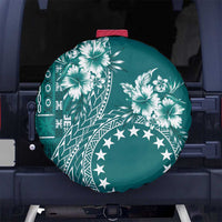 Kia Orana Cook Islands Spare Tire Cover Tiare and Stars - Teal LT7 - Polynesian Pride