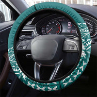 Kia Orana Cook Islands Steering Wheel Cover Tiare and Stars - Teal LT7 - Polynesian Pride