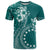 Kia Orana Cook Islands T Shirt Tiare and Stars - Teal