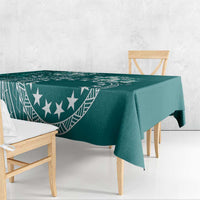 Kia Orana Cook Islands Tablecloth Tiare and Stars - Teal LT7 - Polynesian Pride