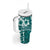 Kia Orana Cook Islands Tumbler With Handle Tiare & Stars - Teal