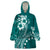 Kia Orana Cook Islands Wearable Blanket Hoodie Tiare and Stars - Teal