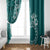 Kia Orana Cook Islands Window Curtain Tiare and Stars - Teal