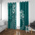 Kia Orana Cook Islands Window Curtain Tiare and Stars - Teal