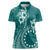 Kia Orana Cook Islands Women Polo Shirt Tiare and Stars - Teal